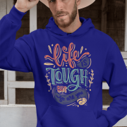 A navy blue Men's Tough Spirit Hoodie from PodLyft, adorned with a dynamic streetwear design featuring tough, urban-inspired graphics, offering a stylish and cozy fit.