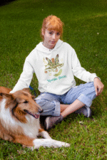 A white Nature Angel Hoodie from PodLyft, designed with a fairy-inspired theme, perfect for fairy style fans.