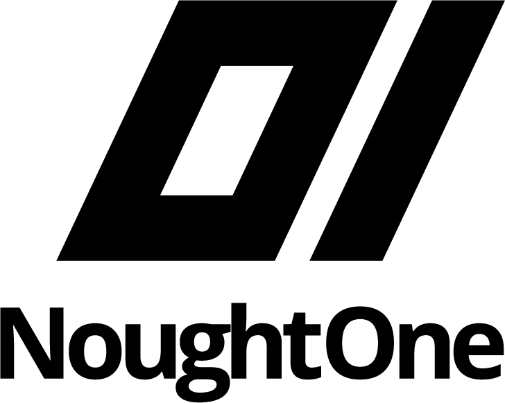 NoughtOne logo with a minimalist military-inspired design in pink tones