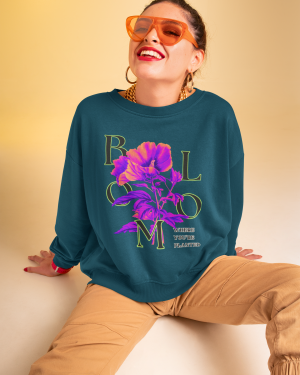 Bloom Where You’re Planted – Vibrant Floral Women’s Sweatshirt