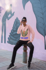 Baby Pink Women’s Fairy Wings Hoodie, magical PodLyft style, with delicate fairy wings graphic, 300 GSM for softness.
