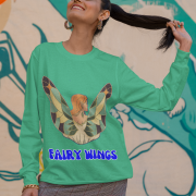 Mint Women’s Fairy Wings Hoodie, PodLyft’s whimsical style, featuring a fairy wings design, 300 GSM for a soft, warm fit.