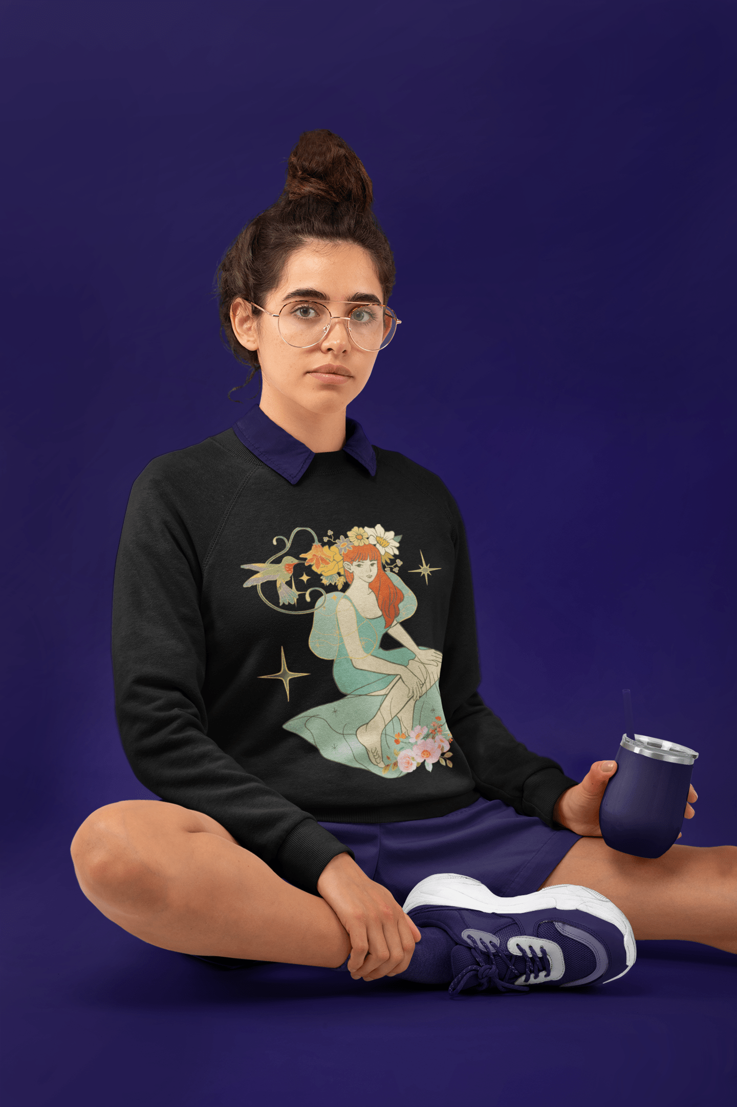 Women’s Nature Muse Sweatshirt – Vintage Look by PodLyft