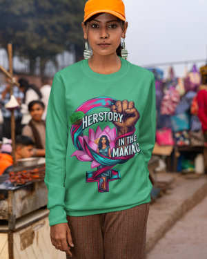 Bold Feminist Power Sweatshirt: Her-story Design | PodLyft