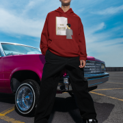 PodLyft You Matter Hoodie for Men in Maroon - Trendy Graphic Pullover with Motivational Message, Ideal for Everyday Wear