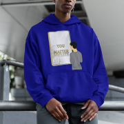 PodLyft You Matter Hoodie for Men in Light Navy Blue - Casual Graphic Hoodie with Motivational Graphic, Perfect for Active Lifestyles